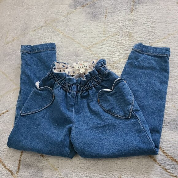 Mini Boden Heart Shaped Pocket Pull On Jeans Size 4Y - Picture 1 of 9